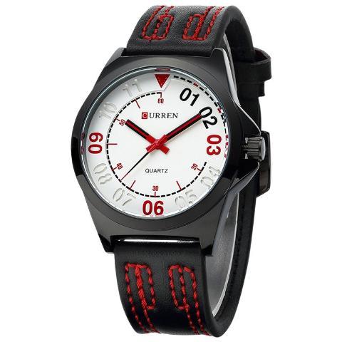 Curren Men's Quartz Watch (Dial 4.4cm) - white dial with black frame